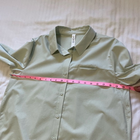Lululemon Full Day Ahead Button Down Shirt Springtime Mint Green size 8 - Picture 12 of 16